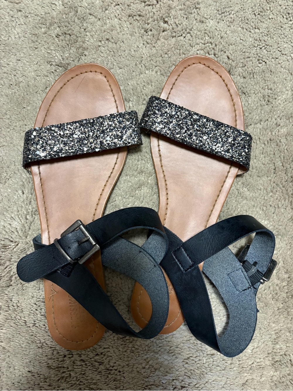 Mossimo Supply Co. Black Glitter Sandals